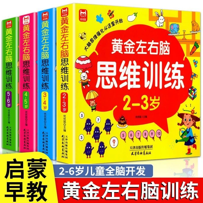 正版左右脑思维训练2-6岁儿童书籍宝宝启蒙早教益智幼小衔接