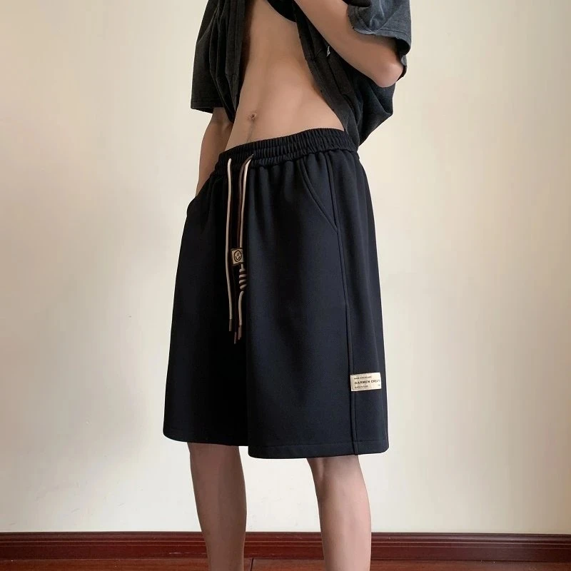 夏季休闲短裤男宽松直筒百搭薄款中裤潮牌大码美式休闲运动五分裤