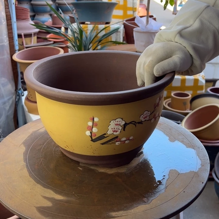 紫砂宜兴紫砂花盆005中