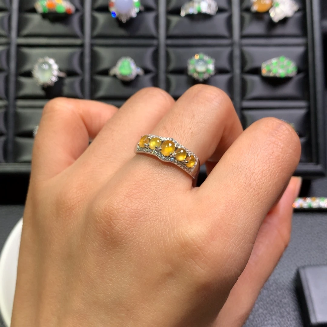 翡翠银S925镶嵌戒指