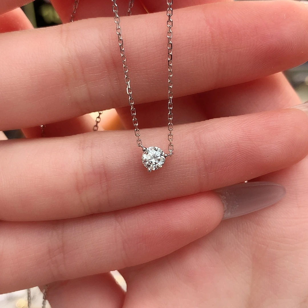 钻石颈饰18K金镶嵌18k钻石项链