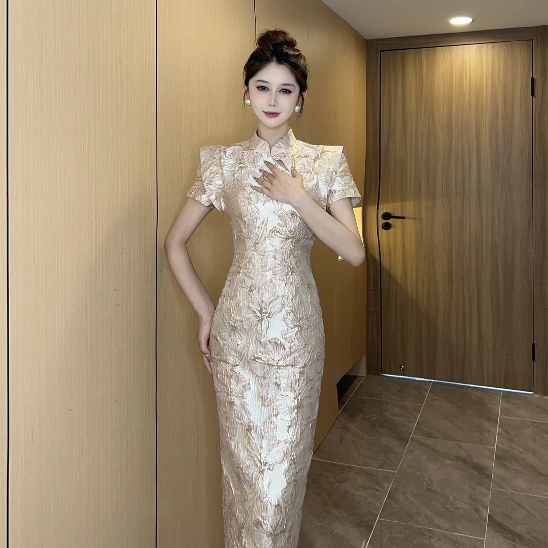 【MD原创·宵夜】新中式夏立体提花国风夏季新款连衣裙