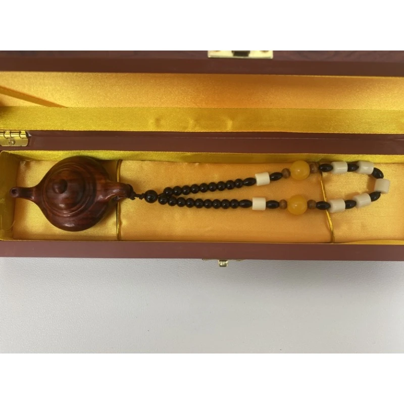 BTA0143把把壶麻将赢上天红檀木手把件车挂挂饰（无礼盒）