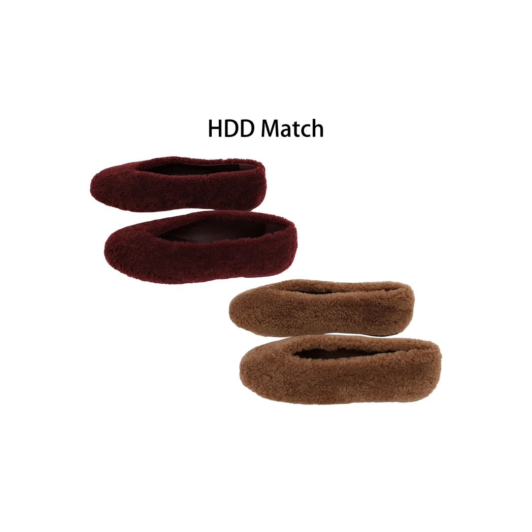 HDD- "时髦随行" 女款毛毛百搭定制轻便单鞋瓢鞋 Y9767