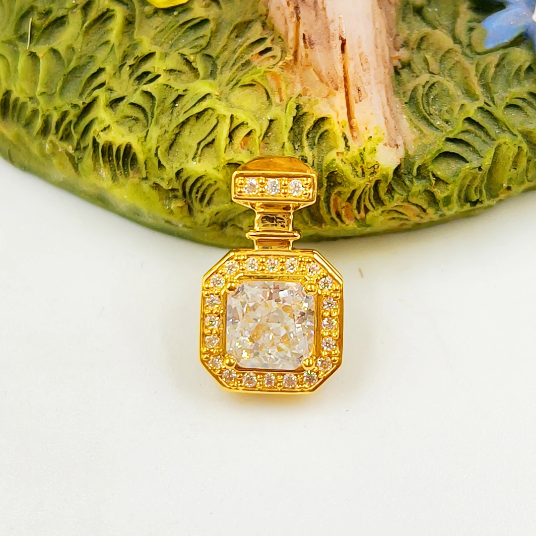 足金999镶嵌香水瓶吊坠 5D工艺黄金A1