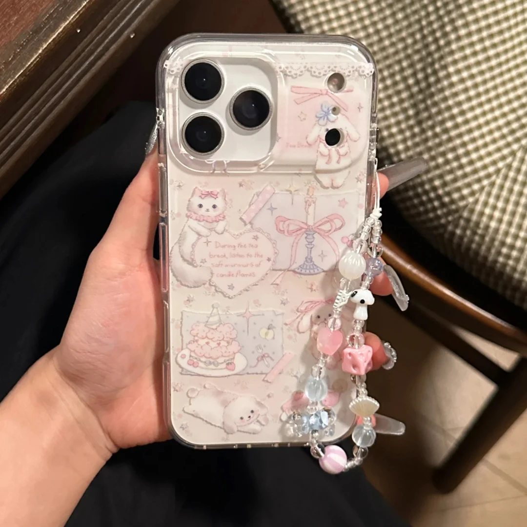 卡通少女心可爱蝴蝶结兔子猫咪适用苹果17promax手机壳iphone1615