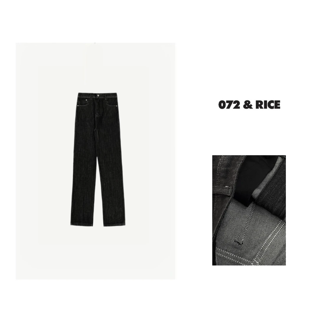 072 & RICE【黑冰裤】夏季休闲百搭水洗牛仔裤 24WD01W FF