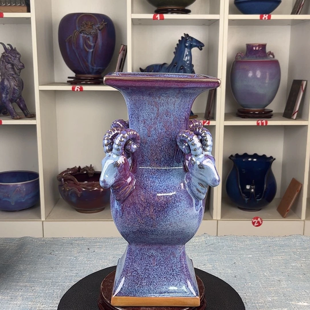瓷片四羊方尊大师作品