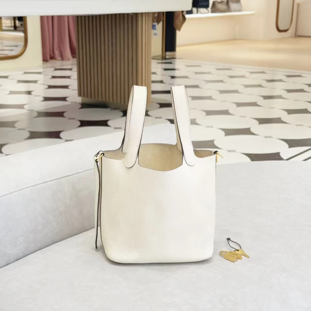 95新 Hermes/爱马仕 GGS爱马仕picotin18奶油白金扣tc90396321