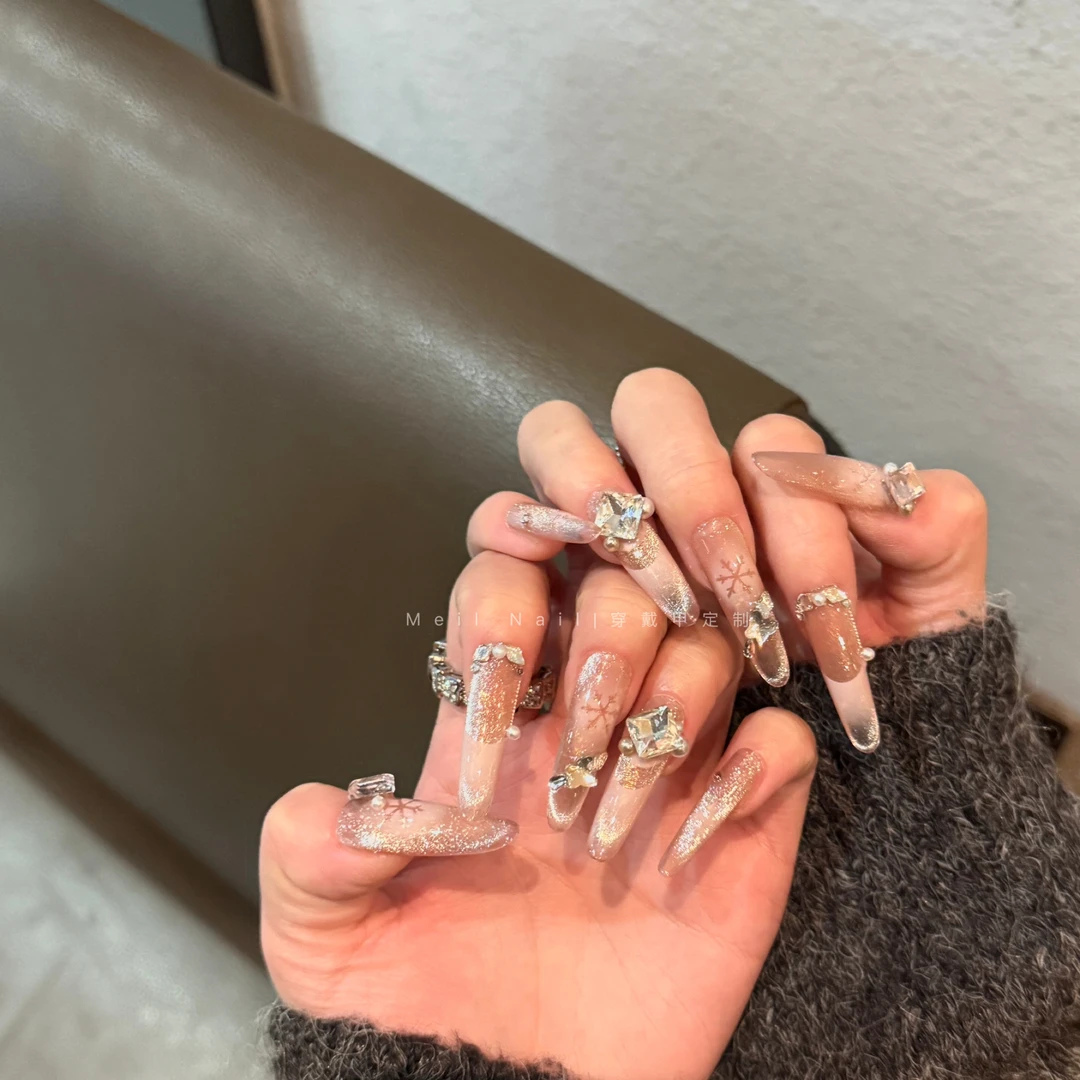 「沧海遗珠」MeiL | 33加长椭圆清冷感猫眼氛围感穿戴甲-ML5051