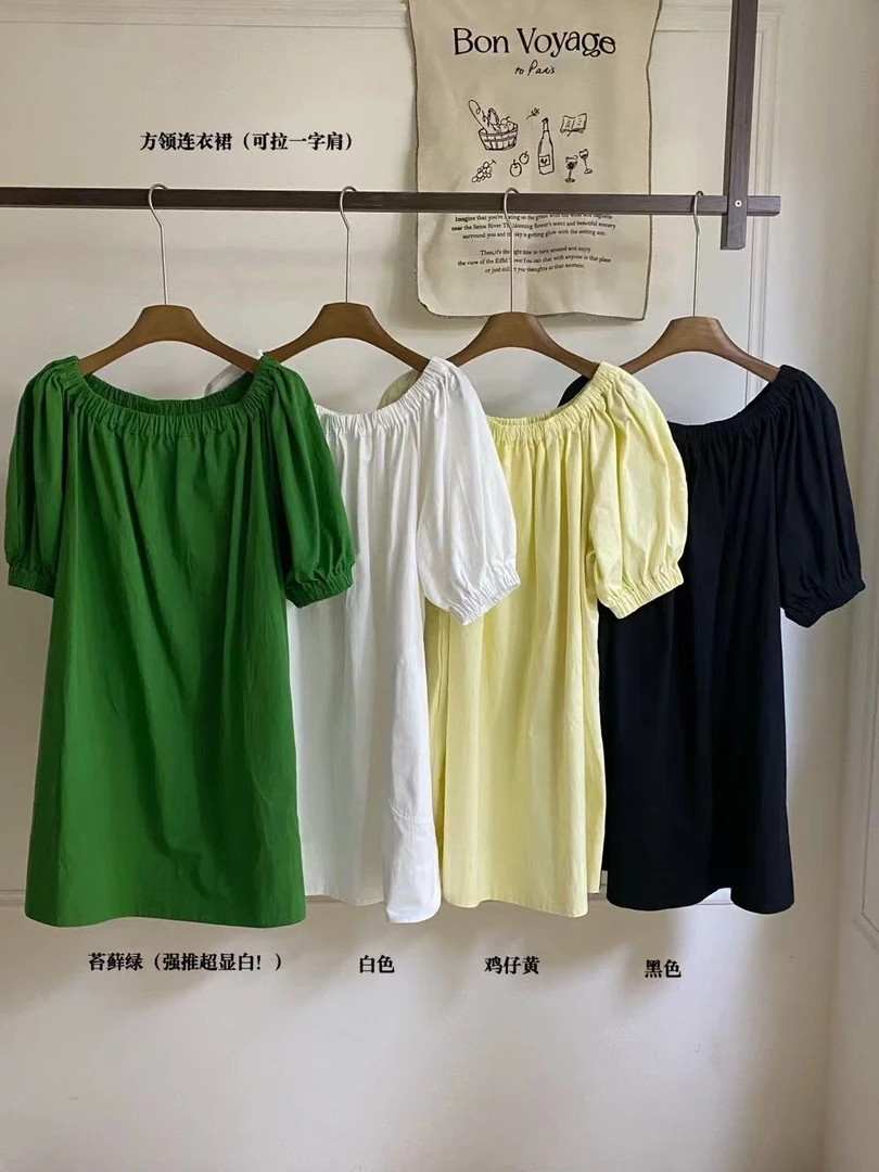 ALER（71044#）韩版小众泡泡袖裙kc