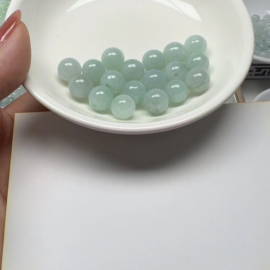 翡翠散珠微**y纯天然缅甸翡翠A货卡10，18颗分4单