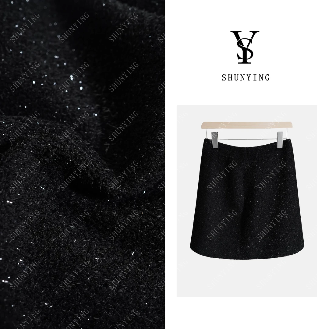 【仟娜】精致温柔气质~时尚百搭亮片高腰显瘦A字短裙SY66BQ860