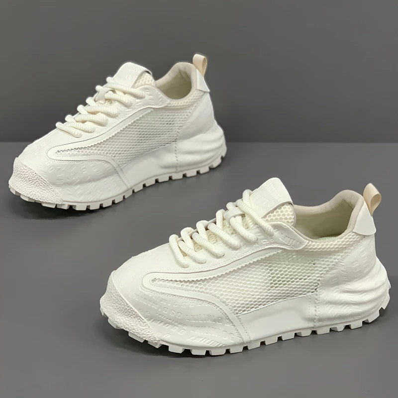 okkdey男士老爹鞋子男款夏季透气网面小白鞋百搭增高运动休闲鞋子