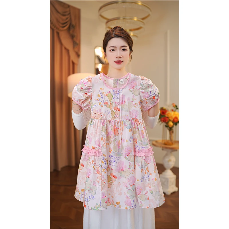 女童棉布裙纯棉2025夏季新款连衣裙女宝洋气时尚公主裙9807