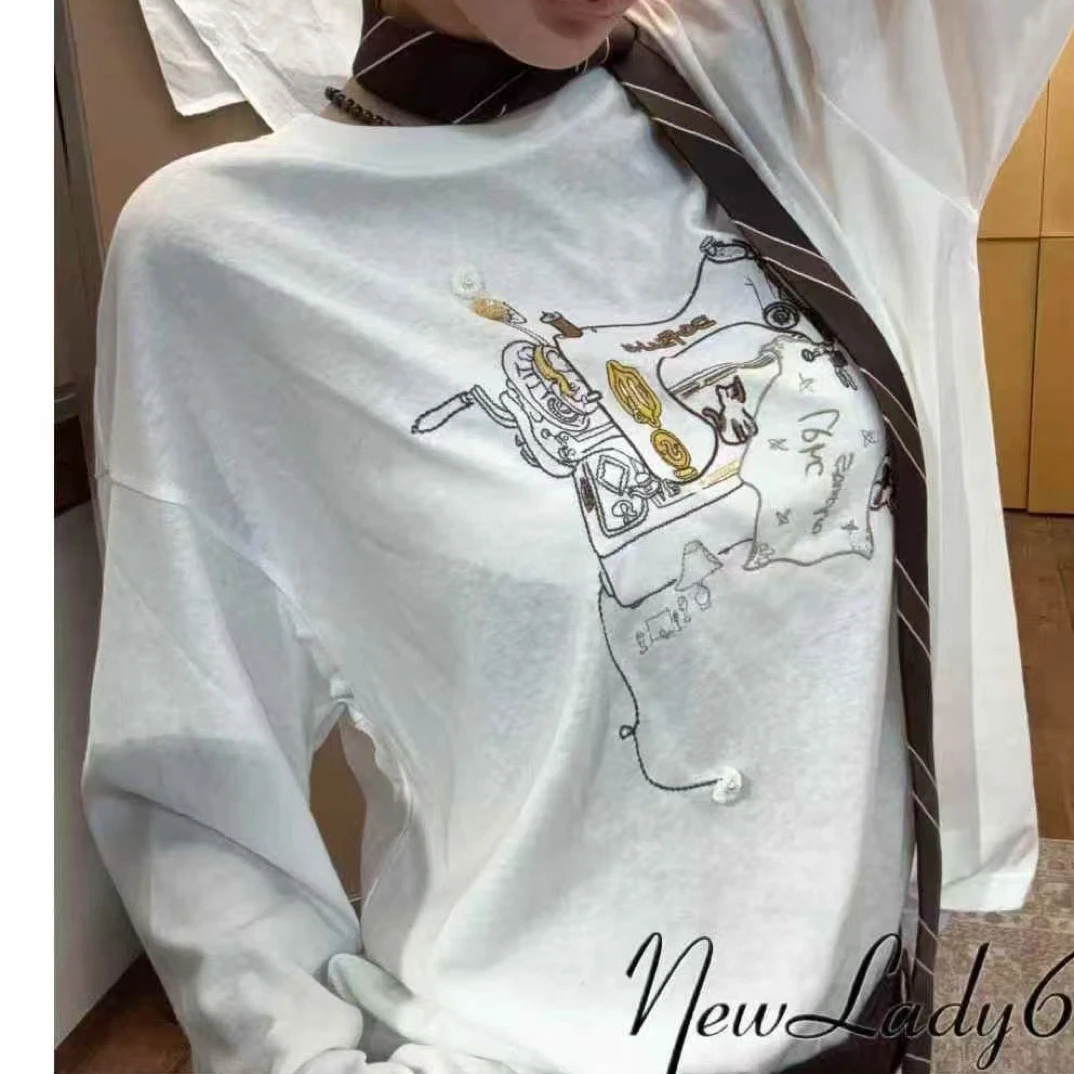 深圳南油早秋新款打底印花时尚T恤潮女1039