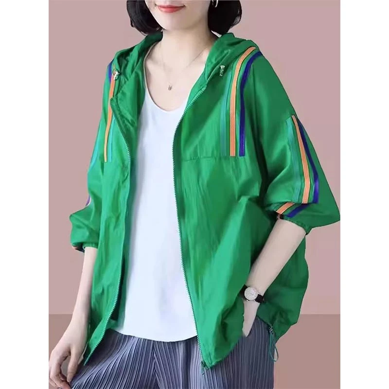 连帽防晒衣女2025年夏季新款洋气防晒服透气薄款设计感百搭外套潮