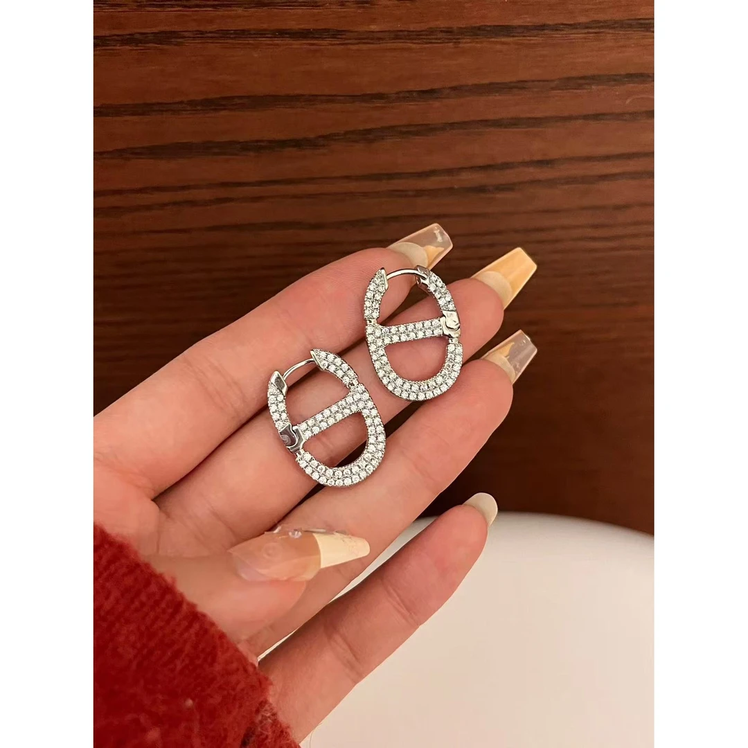 铜合金合成锆石耳饰 ASA. J I E 轻奢简约气质百搭耳环AAES159