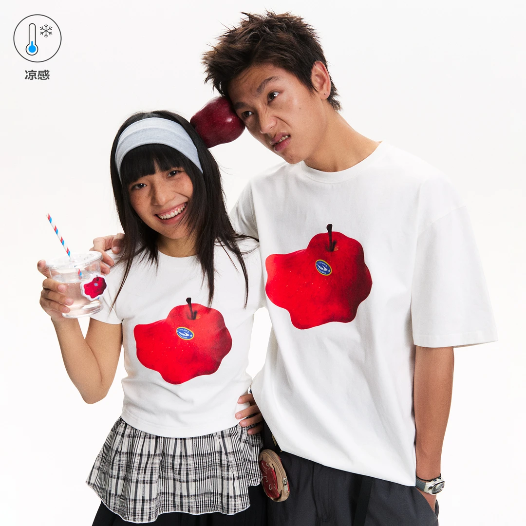 【老宋生日专属】江南先生凉感冰皮苹果情侣款夏季短袖T恤JN52H01