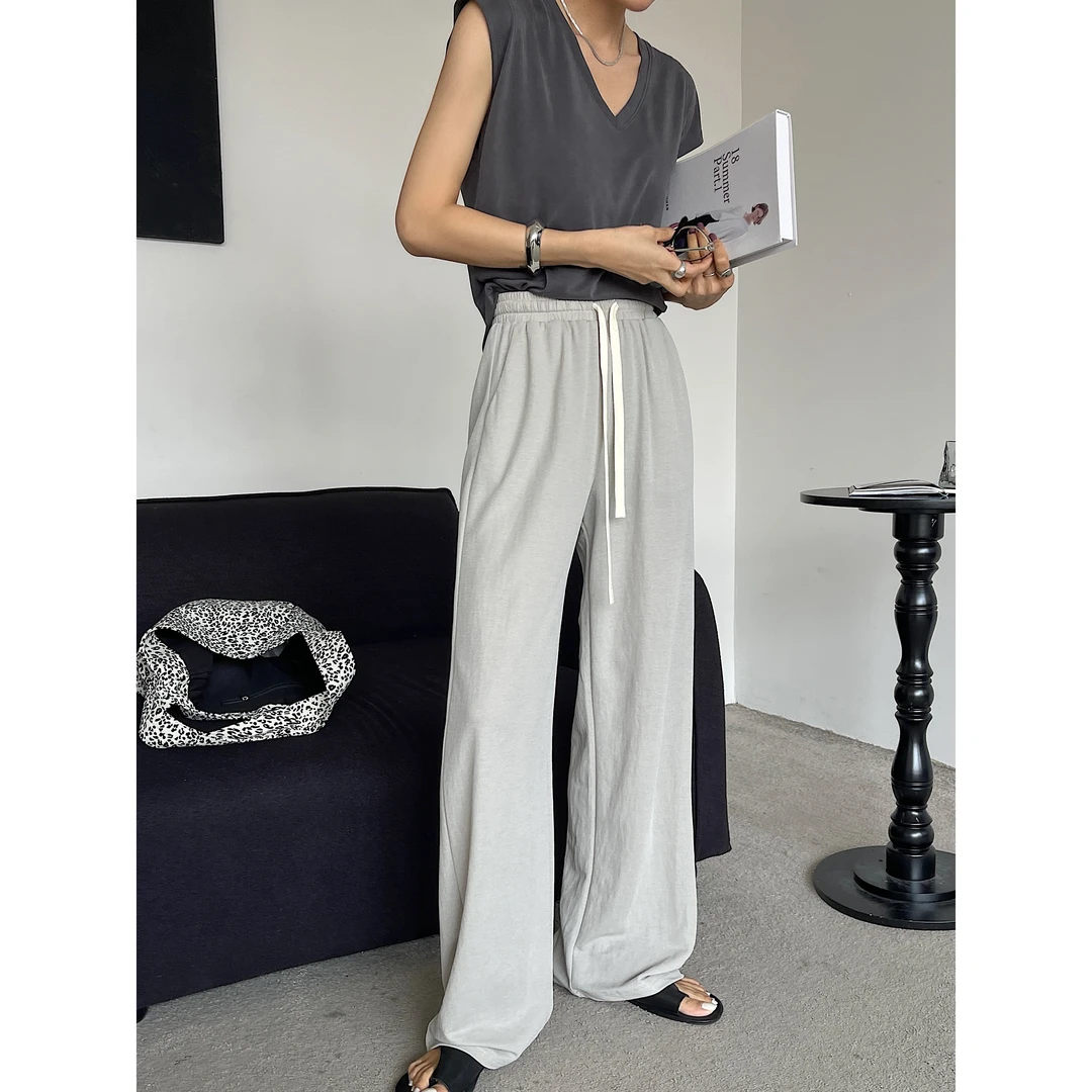 9001#【怎么会有那么显瘦的裤子！】韩系慵懒纯色宽松直筒休闲裤