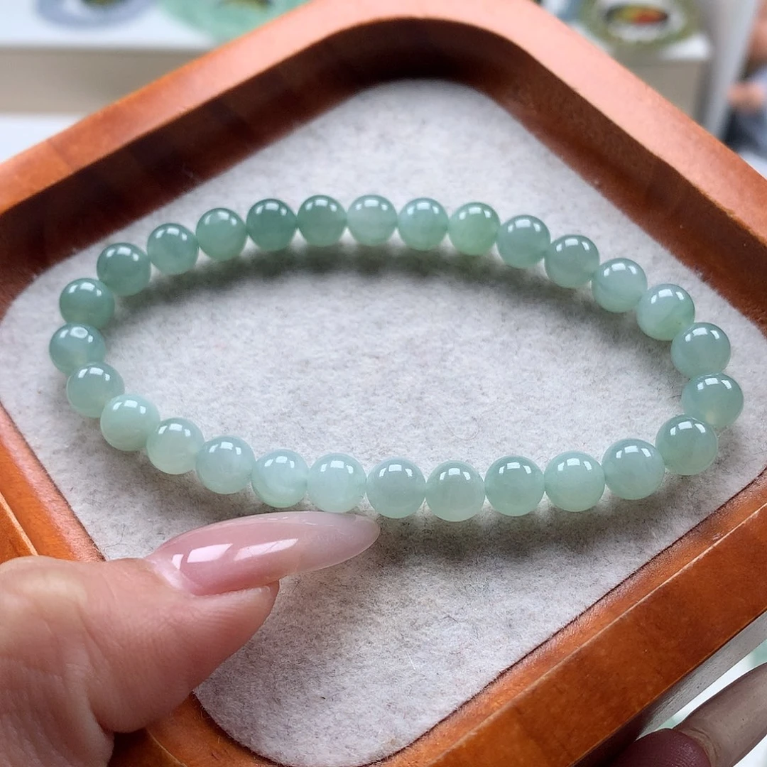 翡翠未镶嵌手串渐变6.6