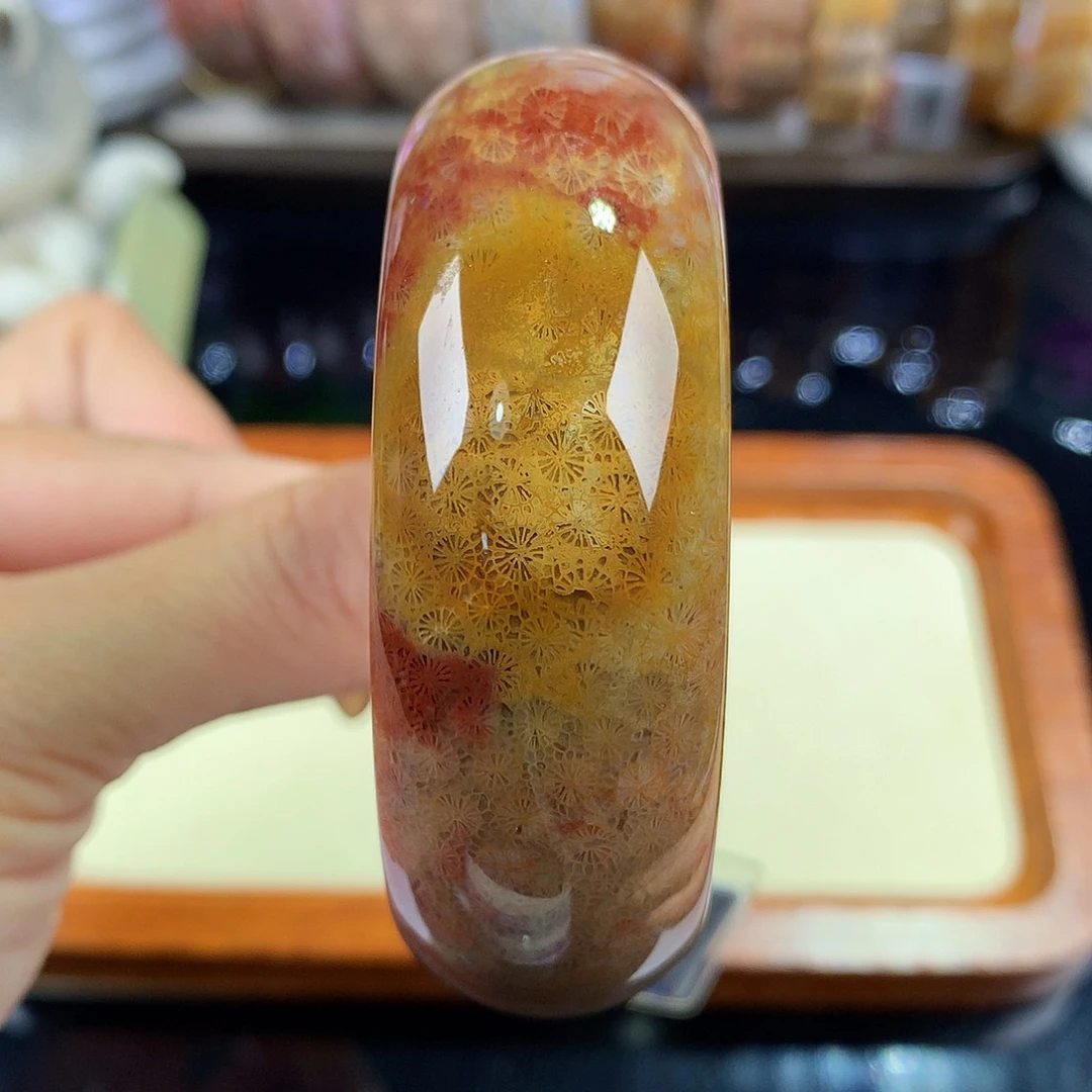 硅化珊瑚（珊瑚玉）未镶嵌吊坠(赠链)34号55圈口