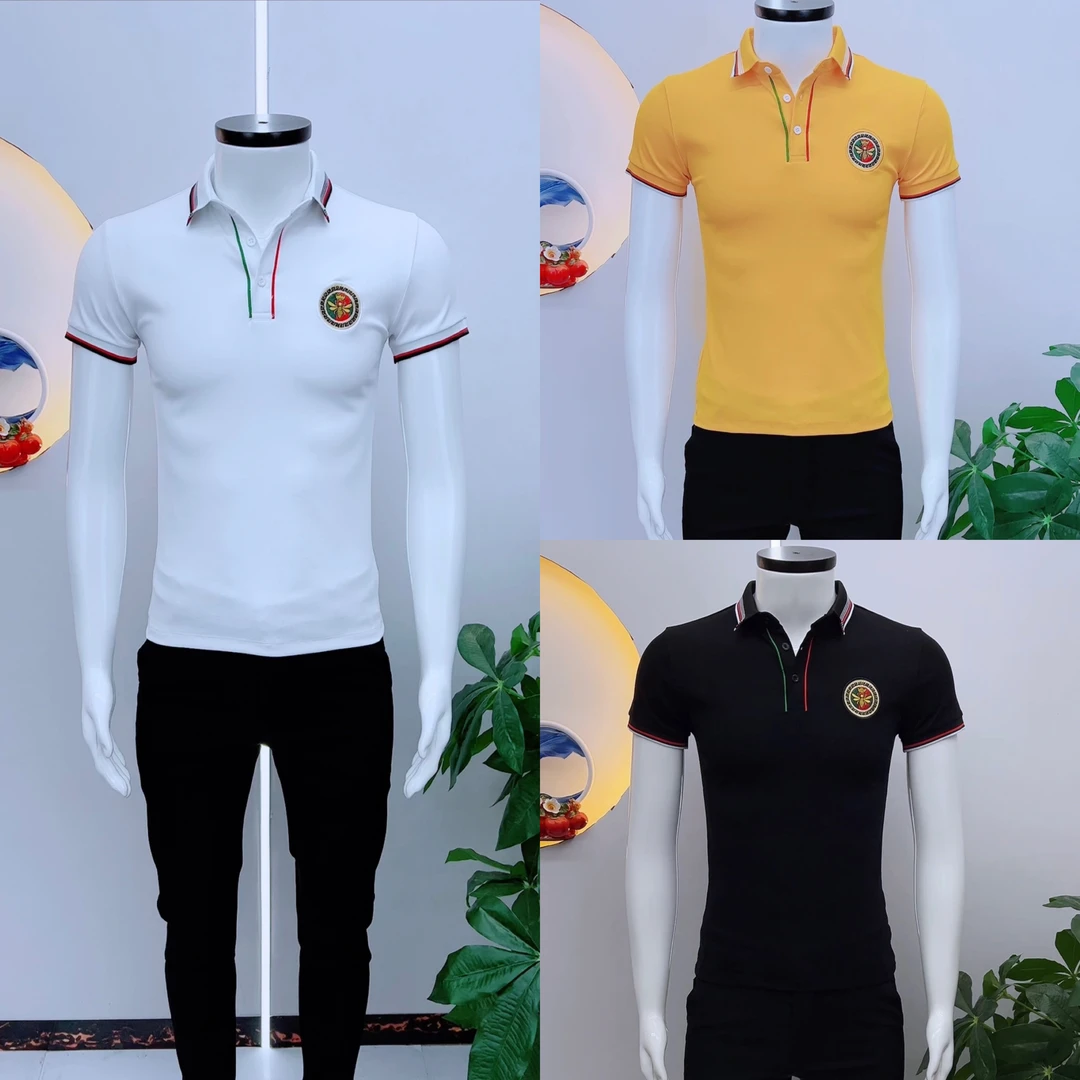 夏季新款男士Polo衫简约轻奢刺绣高品质男士翻领短袖修身Polo衫