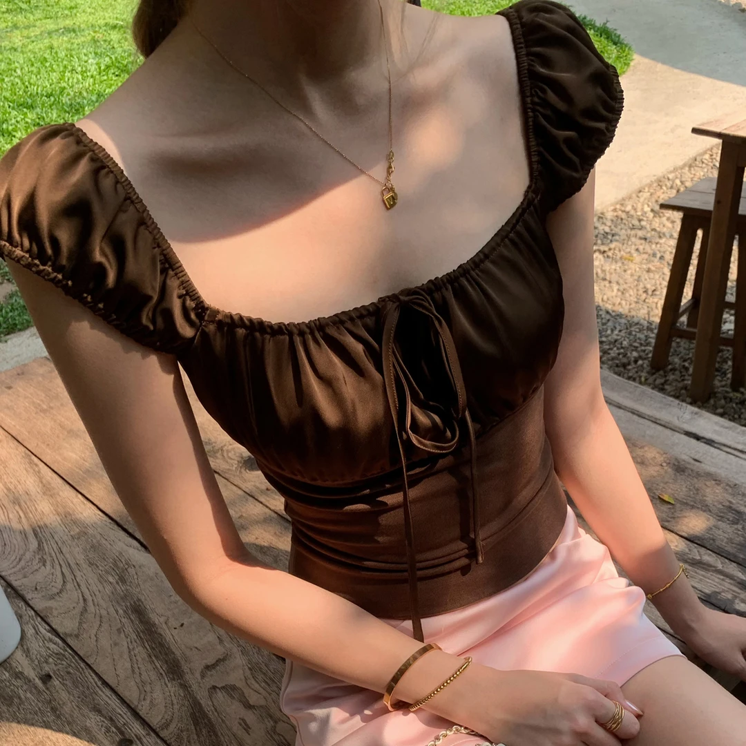 8uioio 玫瑰可露丽 可露丽风修身短袖t恤女夏季新款辣妹短款上衣