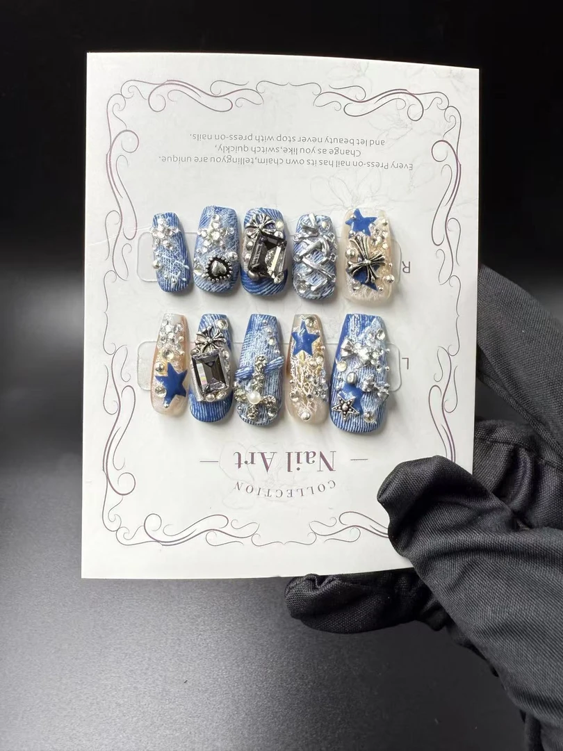 安夏 简致 长梯 纯手工穿戴甲10片 小众款