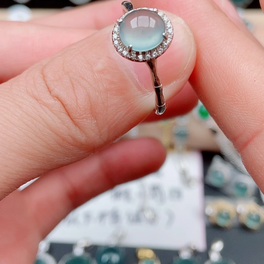 翡翠戒指银S925镶嵌88956523