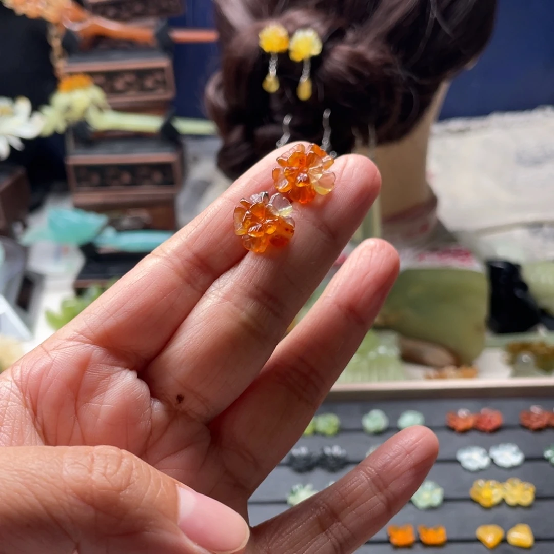 【闪购商品】蛇纹石玉未镶嵌发饰用****5