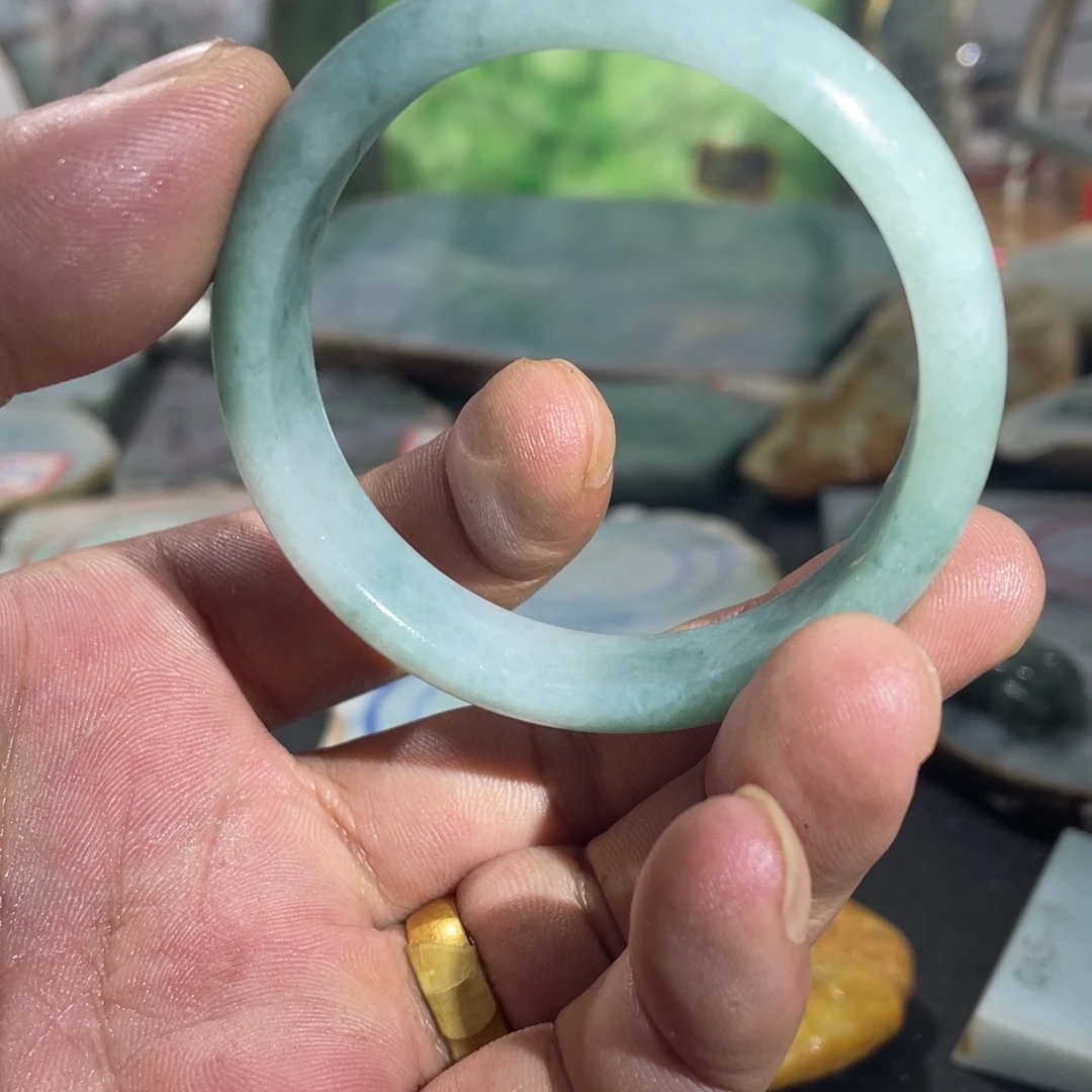 定制翡翠未镶嵌天然缅甸A货翡翠54圈囗