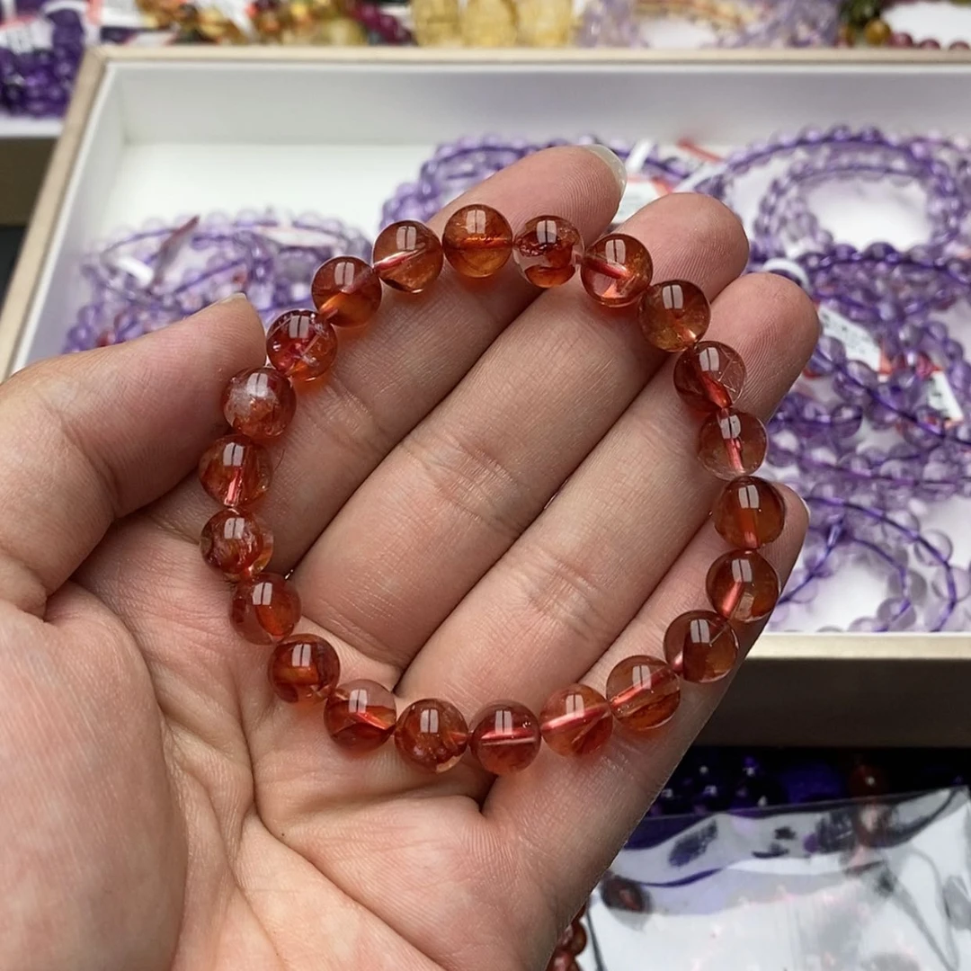 【闪购商品】水晶手链未镶嵌柒***u天然红胶花