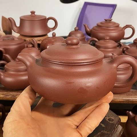 紫砂茶壶沐*子宜兴紫砂壶原矿紫泥仿古约340毫升