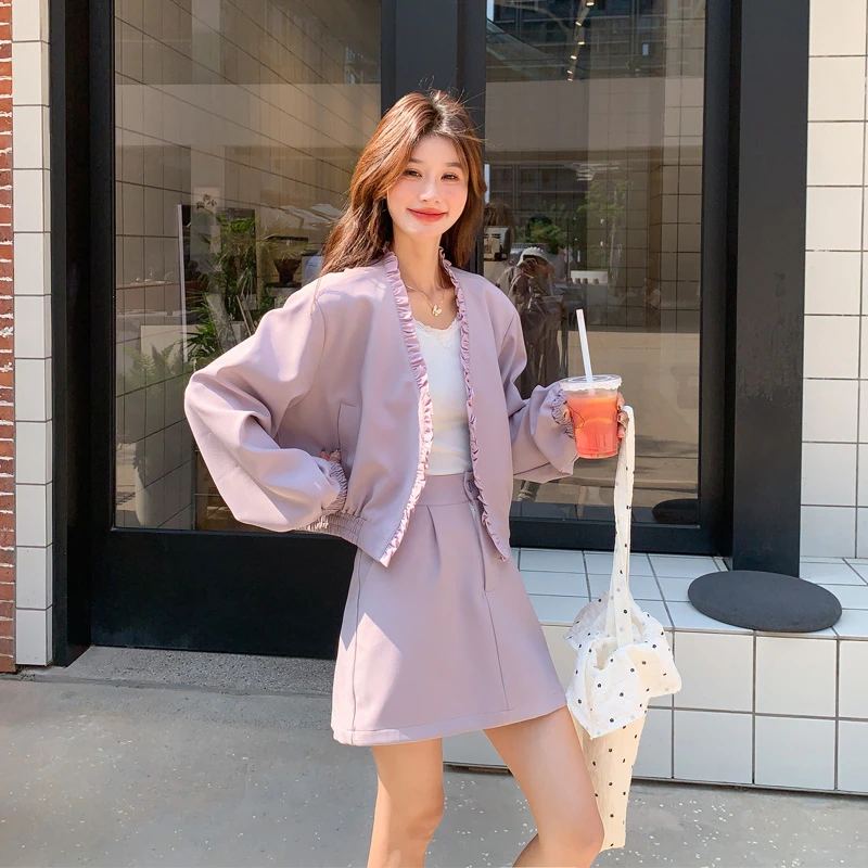 气质极简风套装裙女2025春秋新款韩系ins风松弛感盐系显瘦两件套