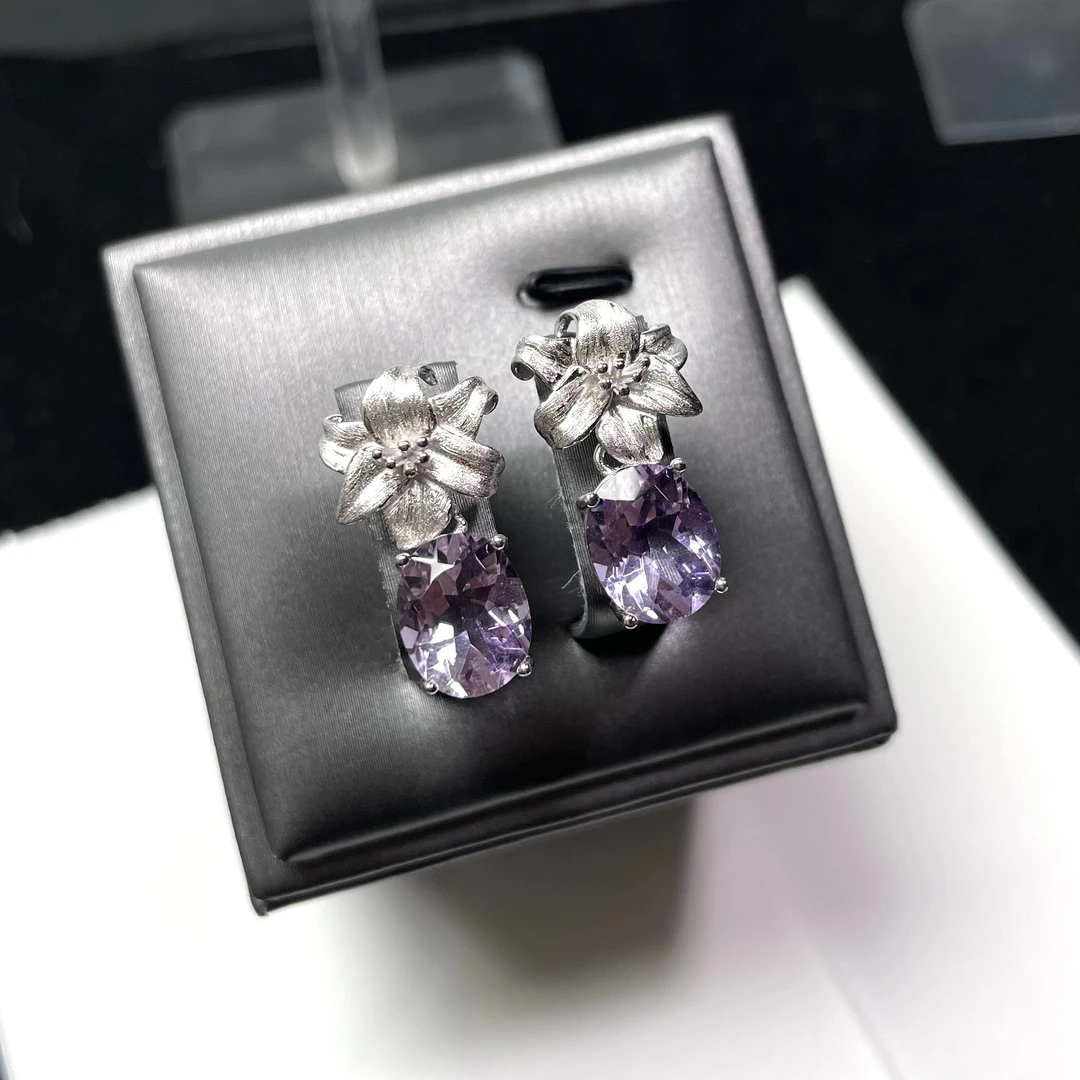 薰衣草紫水晶耳钉s925 KT25021912