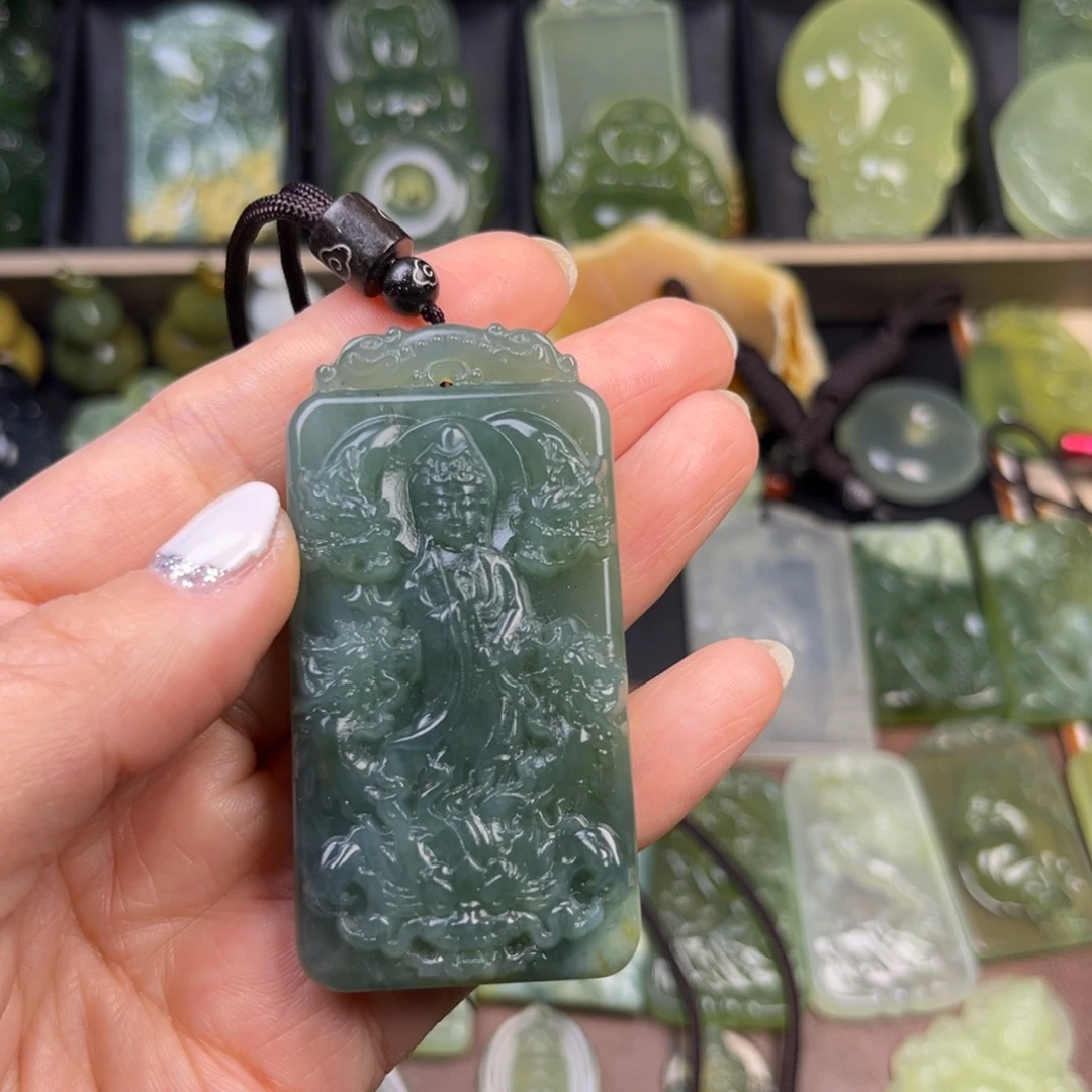 蛇纹石玉未镶嵌吊坠(赠链)