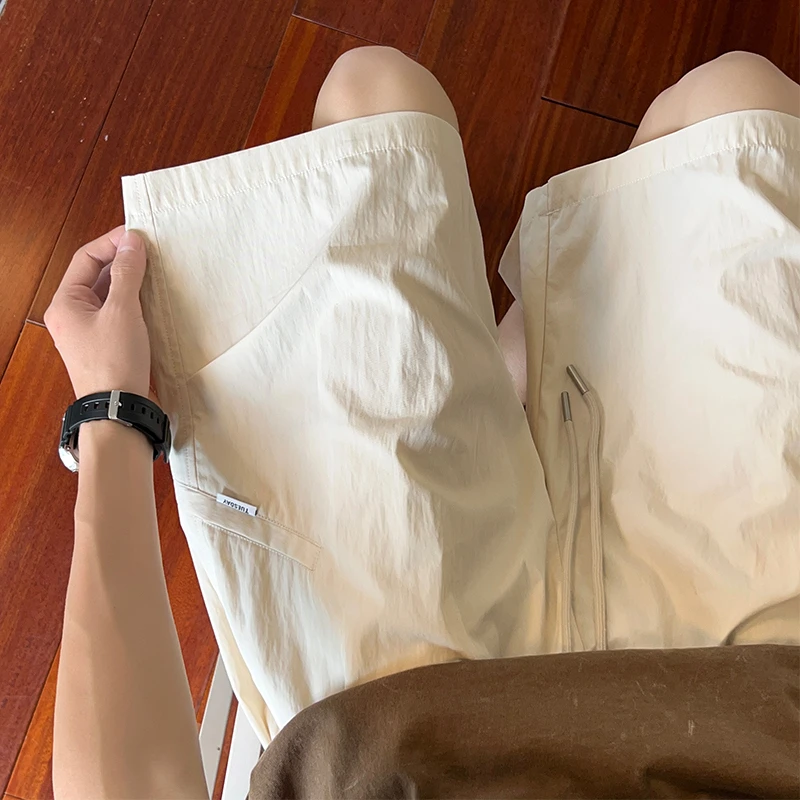 日系cityboy纯色工装短裤男士夏季外穿薄款宽松休闲男生五分裤子