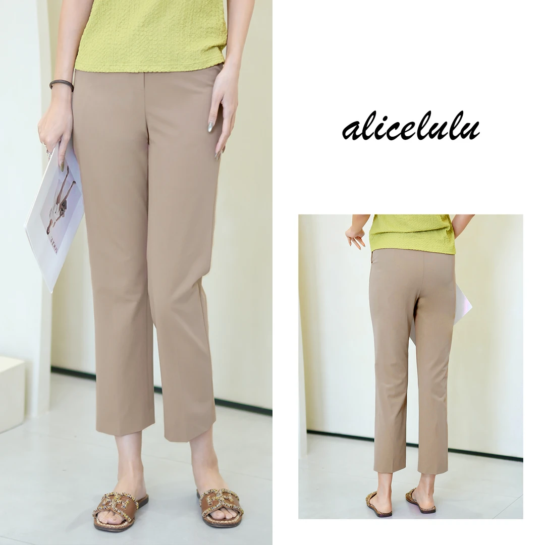 [alicelulu] 轻职感时尚休闲百搭显瘦锥形九分休闲裤 S622455E