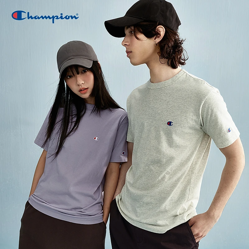 Champion冠军男女运动时尚纯棉圆领百搭男士夏季短袖T恤C3-P300-3