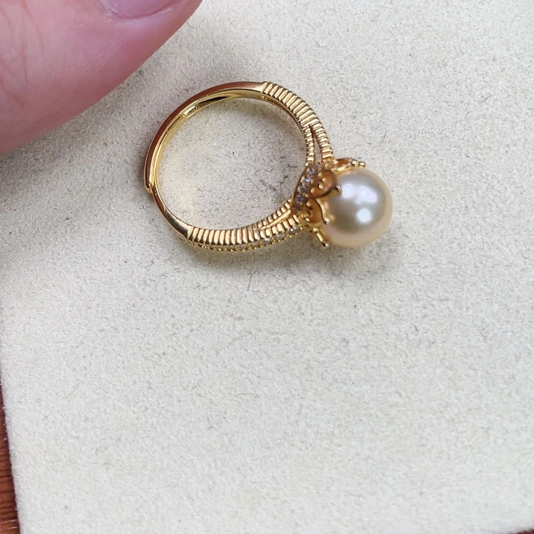 海水珍珠戒指银S925镶嵌