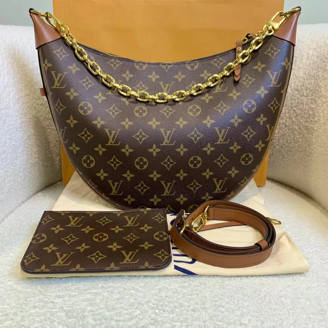 99新 LouisVuitton/路易威登 壹臻/老花loop hobo大月亮 66332120
