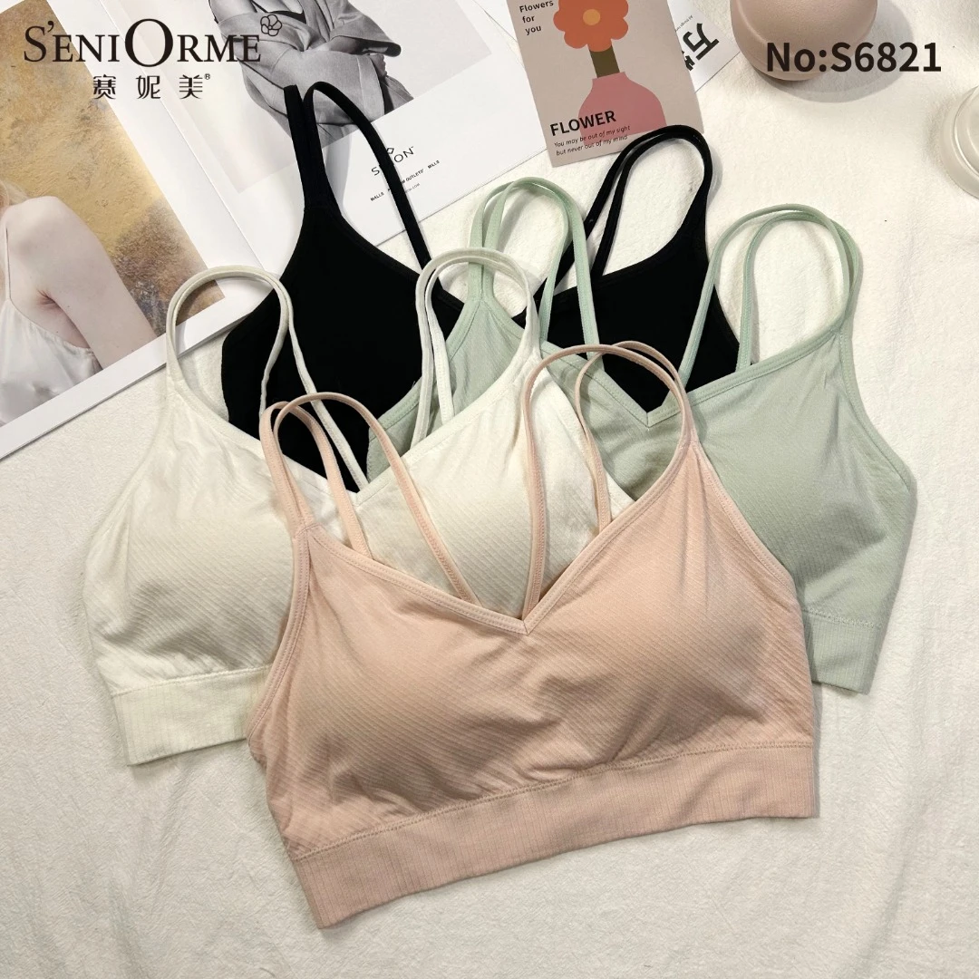 D6821经典通勤一体杯夏季内搭大童小胸可穿美背文胸吊带S6821