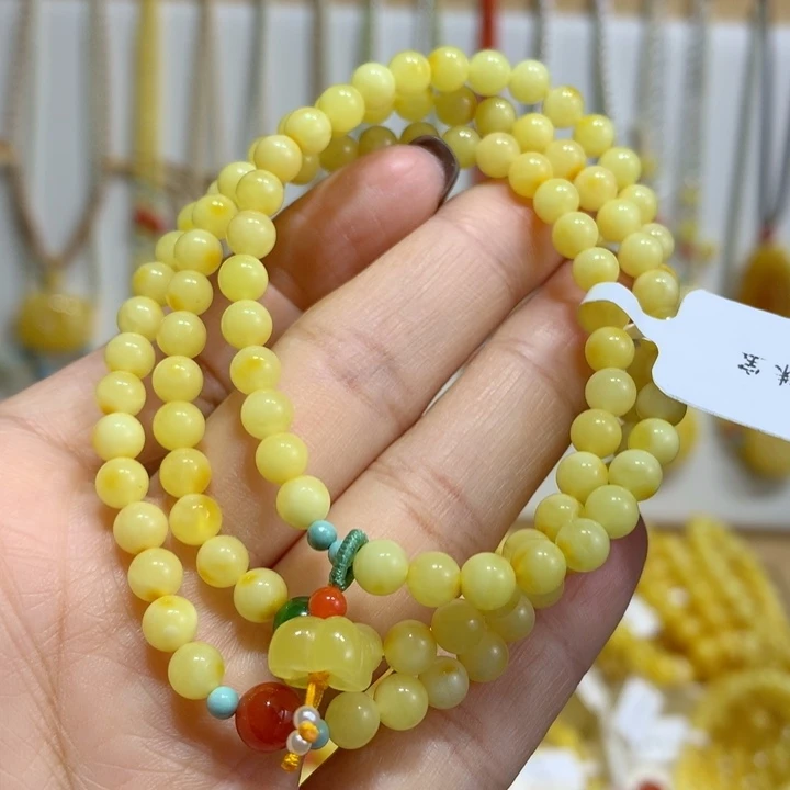蜜蜡未镶嵌手链5mm