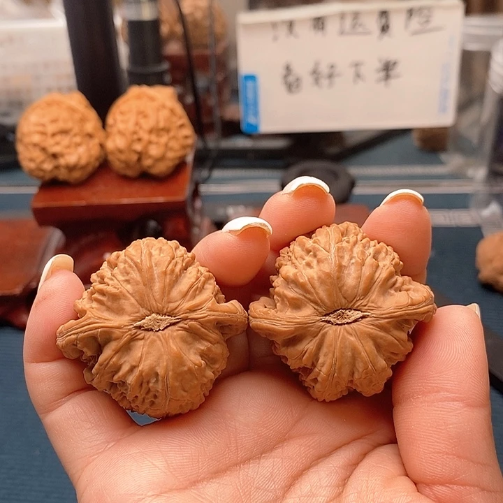 把件文玩核桃白狮