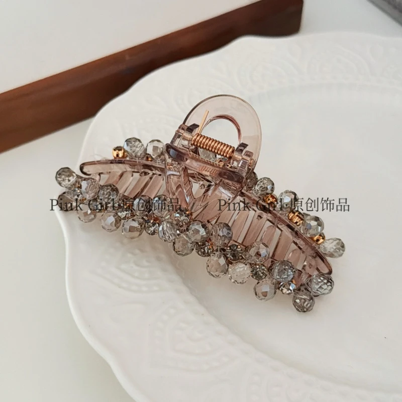 Pink Girl Z320高级感精致抓夹后脑勺发夹气质百搭鲨鱼夹重工发饰