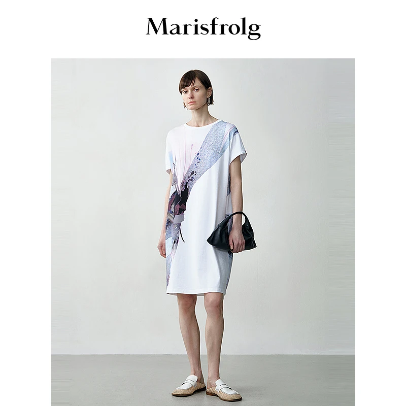 【专柜新款】玛丝菲尔Marisfro圆领欧姬芙印花连衣裙A1EG22656