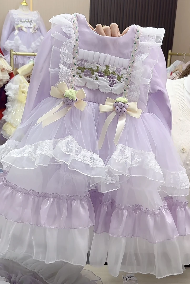 葡萄童洛丽塔公主裙春装2025新款洋气儿童公主裙礼服