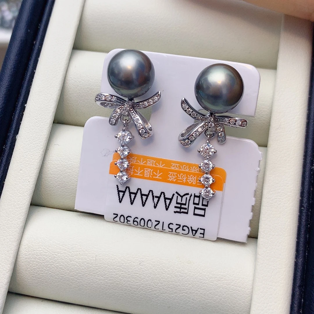 耳饰银S925镶嵌海水珍珠W43