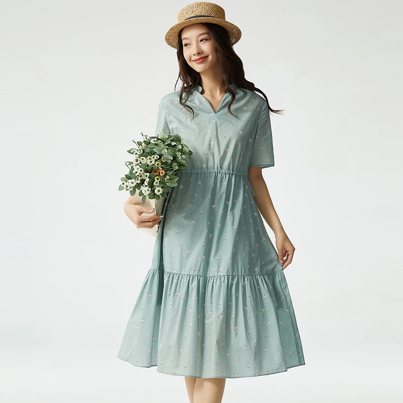 布景连衣裙女装夏季中长款裙子BW32LM0603